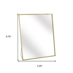 10" Gold Framed Makeup Shaving Tabletop Mirror - Homeroots