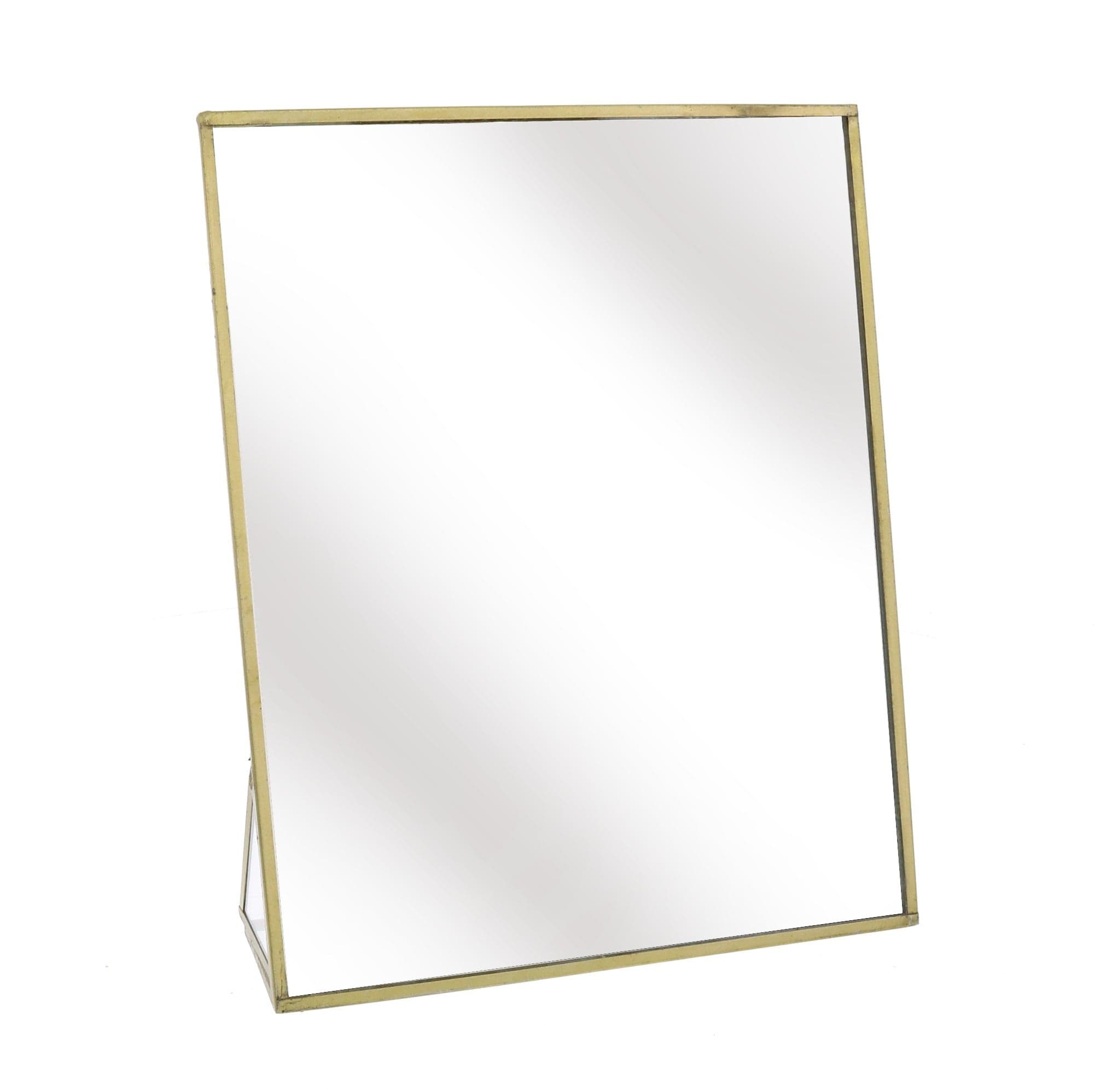 10" Gold Framed Makeup Shaving Tabletop Mirror - Homeroots