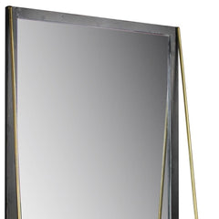 Black Metal Mirror with Shelf - Homeroots