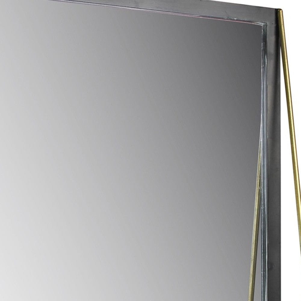 Black Metal Mirror with Shelf - Homeroots