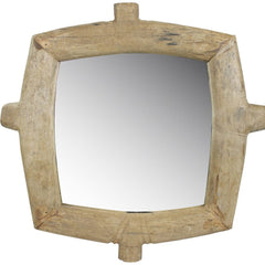 Natural Wooden Square Wall Mirror - Homeroots