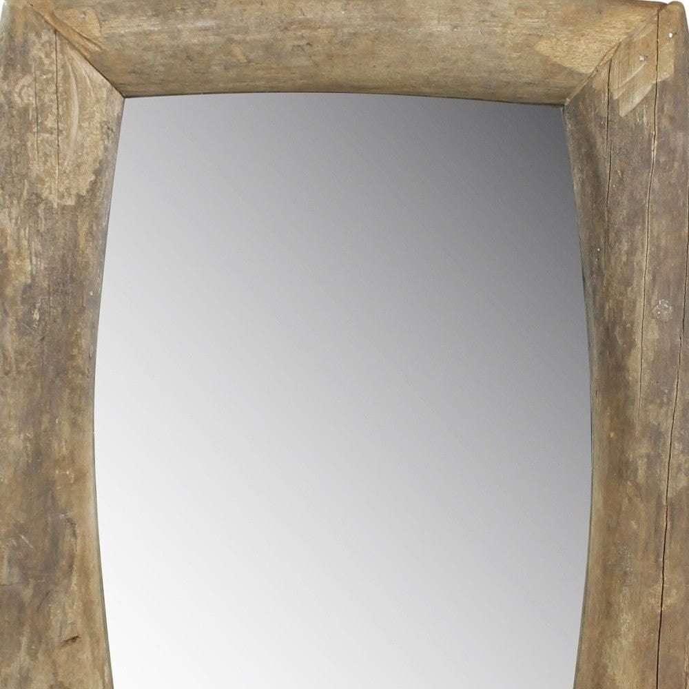 Natural Wooden Wall Mirror - Homeroots