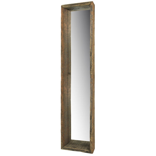 28" Natural Brown Framed Full Length Hanging Mirror - Homeroots