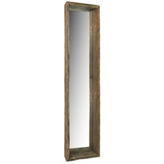 28" Natural Brown Framed Full Length Hanging Mirror - Homeroots