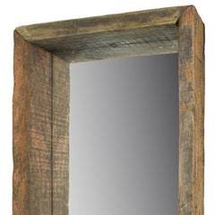 28" Natural Brown Framed Full Length Hanging Mirror - Homeroots
