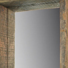 28" Natural Brown Framed Full Length Hanging Mirror - Homeroots
