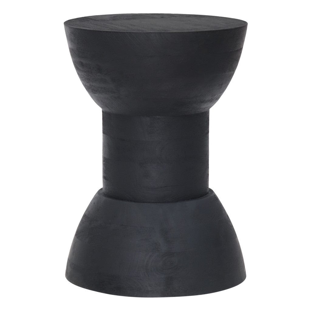 19" Black Solid Wood Backless Bar Chair - Homeroots