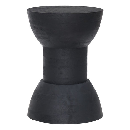 19" Black Solid Wood Backless Bar Chair - Homeroots