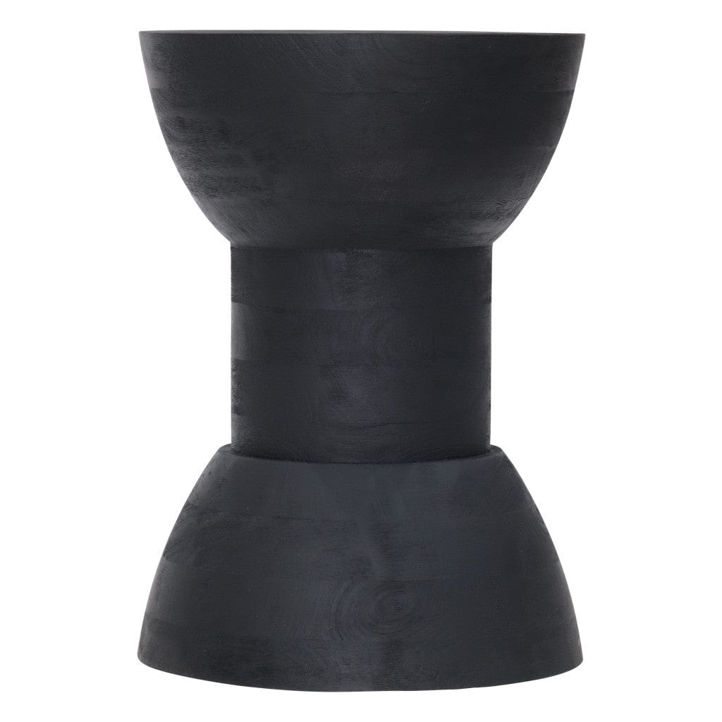 19" Black Solid Wood Backless Bar Chair - Homeroots - Flyclothing LLC
