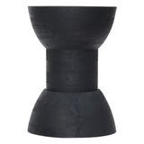 19" Black Solid Wood Backless Bar Chair - Homeroots