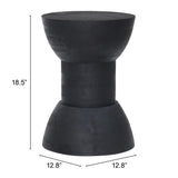 19" Black Solid Wood Backless Bar Chair - Homeroots - Flyclothing LLC