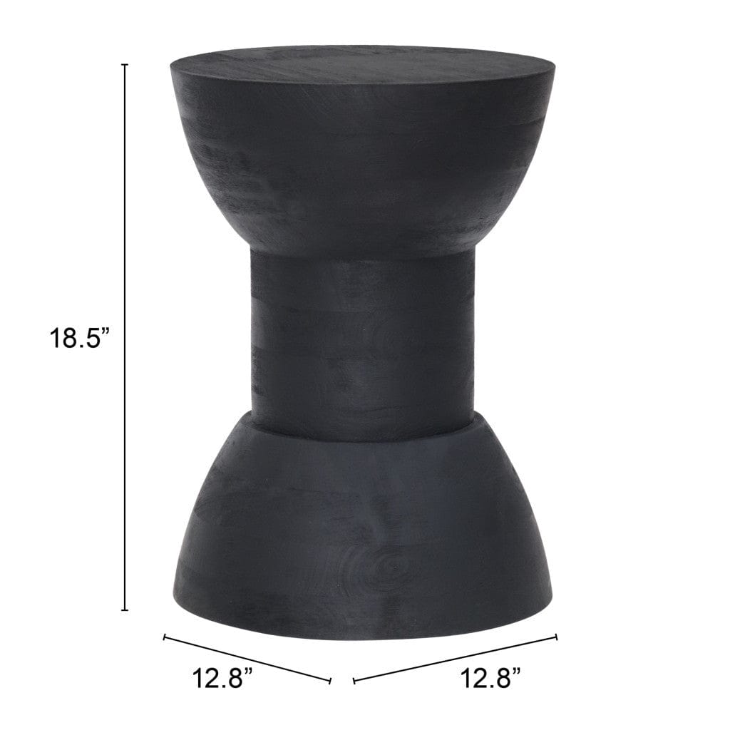 19" Black Solid Wood Backless Bar Chair - Homeroots - Flyclothing LLC