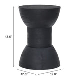 19" Black Solid Wood Backless Bar Chair - Homeroots - Flyclothing LLC