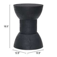 19" Black Solid Wood Backless Bar Chair - Homeroots