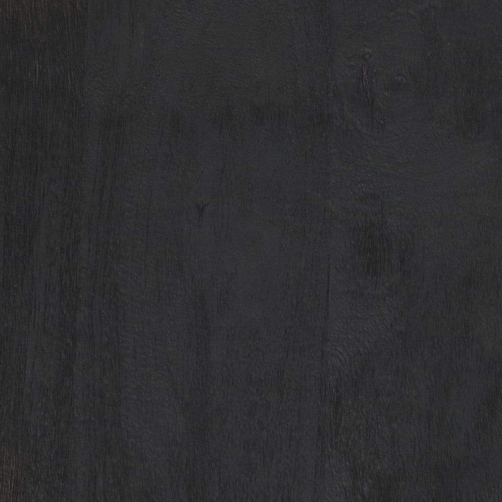 19" Black Solid Wood Backless Bar Chair - Homeroots - Flyclothing LLC