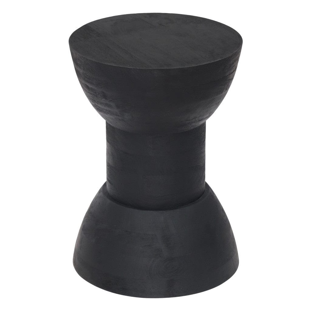 19" Black Solid Wood Backless Bar Chair - Homeroots