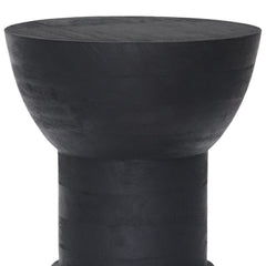 19" Black Solid Wood Backless Bar Chair - Homeroots