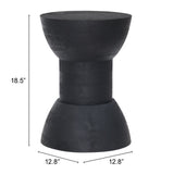 19" Black Solid Wood Backless Bar Chair - Homeroots - Flyclothing LLC