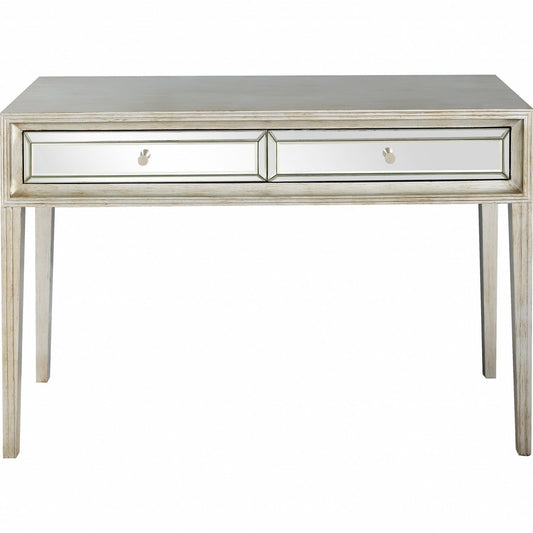 48" Silver Mirrored Glass Console Table - Homeroots