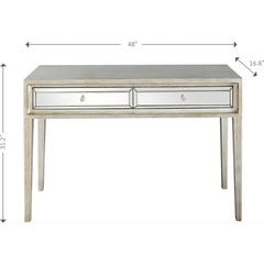 48" Silver Mirrored Glass Console Table - Homeroots