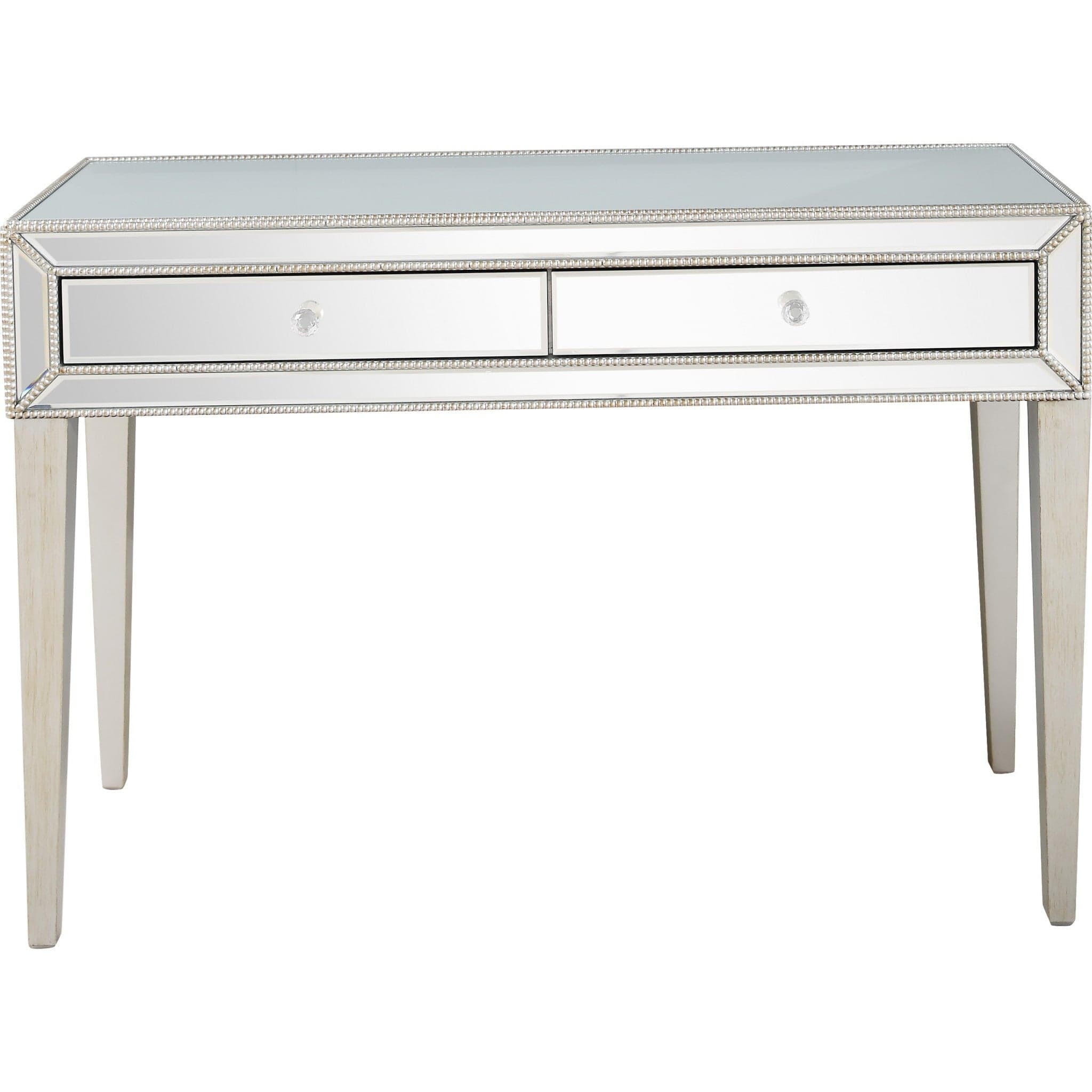 48" Silver Mirrored Glass Console Table - Homeroots