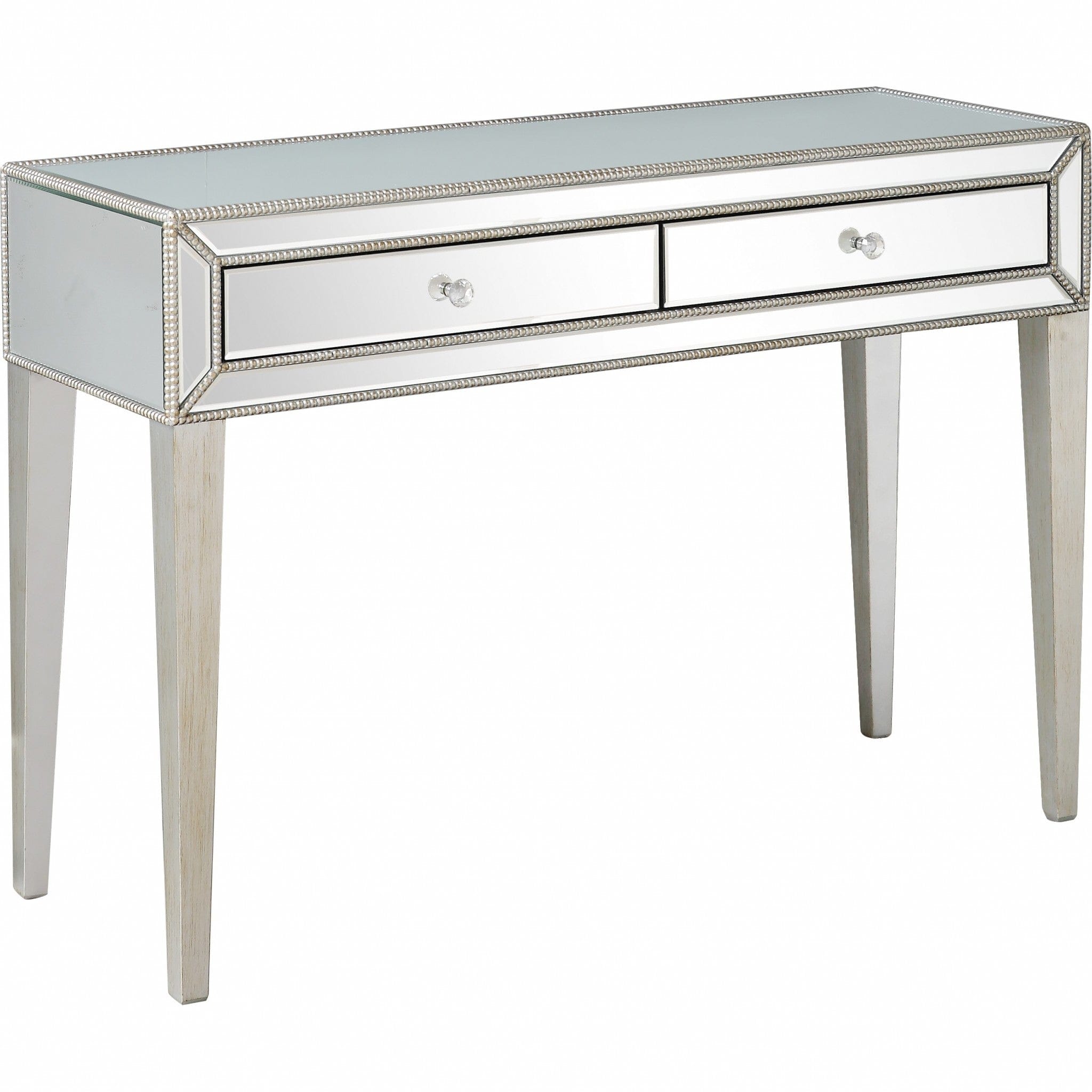 48" Silver Mirrored Glass Console Table - Homeroots