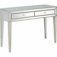 48" Silver Mirrored Glass Console Table - Homeroots