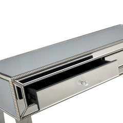 48" Silver Mirrored Glass Console Table - Homeroots