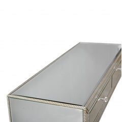 48" Silver Mirrored Glass Console Table - Homeroots