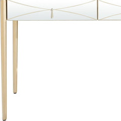 48" Champagne Mirrored Glass Console Table - Homeroots