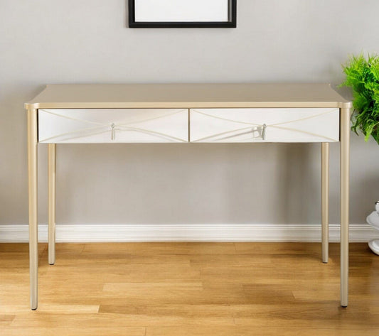 48" Champagne Mirrored Glass Console Table - Homeroots
