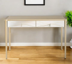 48" Champagne Mirrored Glass Console Table - Homeroots
