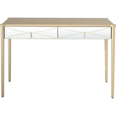 48" Champagne Mirrored Glass Console Table - Homeroots