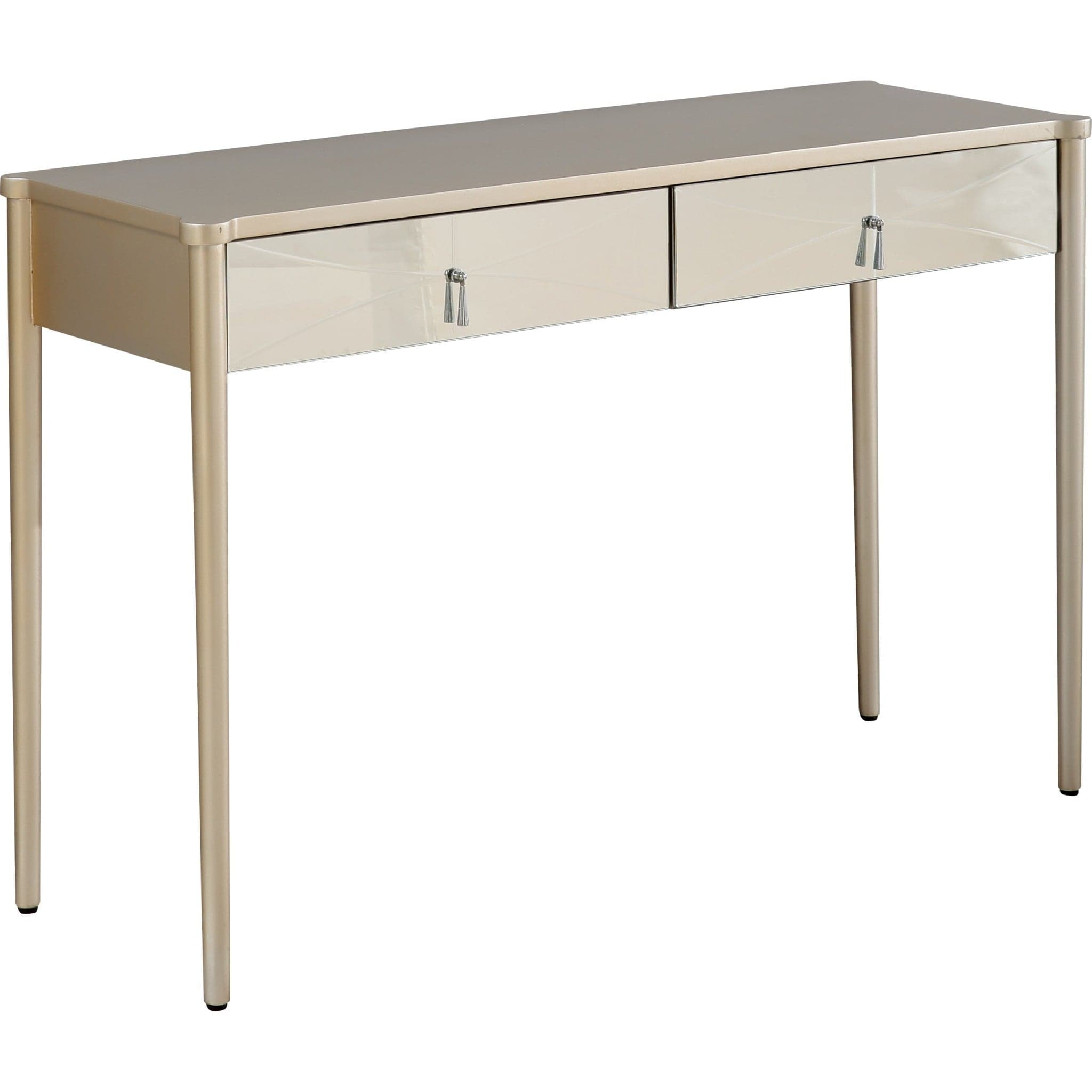 48" Champagne Mirrored Glass Console Table - Homeroots