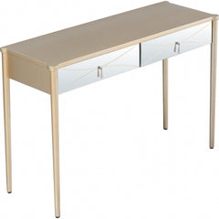 48" Champagne Mirrored Glass Console Table - Homeroots