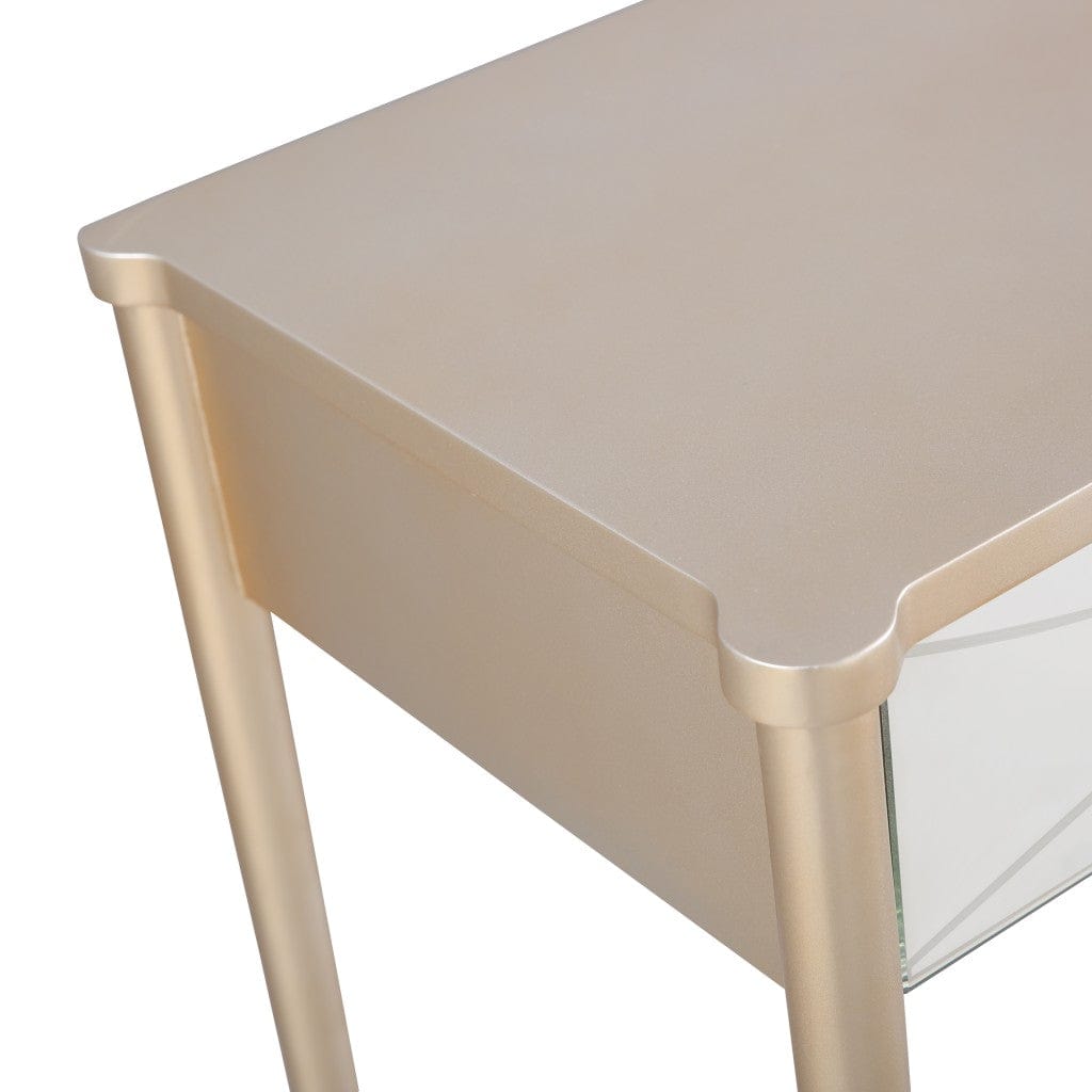 48" Champagne Mirrored Glass Console Table - Homeroots