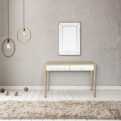 48" Champagne Mirrored Glass Console Table - Homeroots