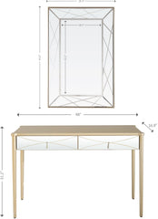 48" Champagne Mirrored Glass Console Table - Homeroots
