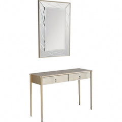 48" Champagne Mirrored Glass Console Table - Homeroots