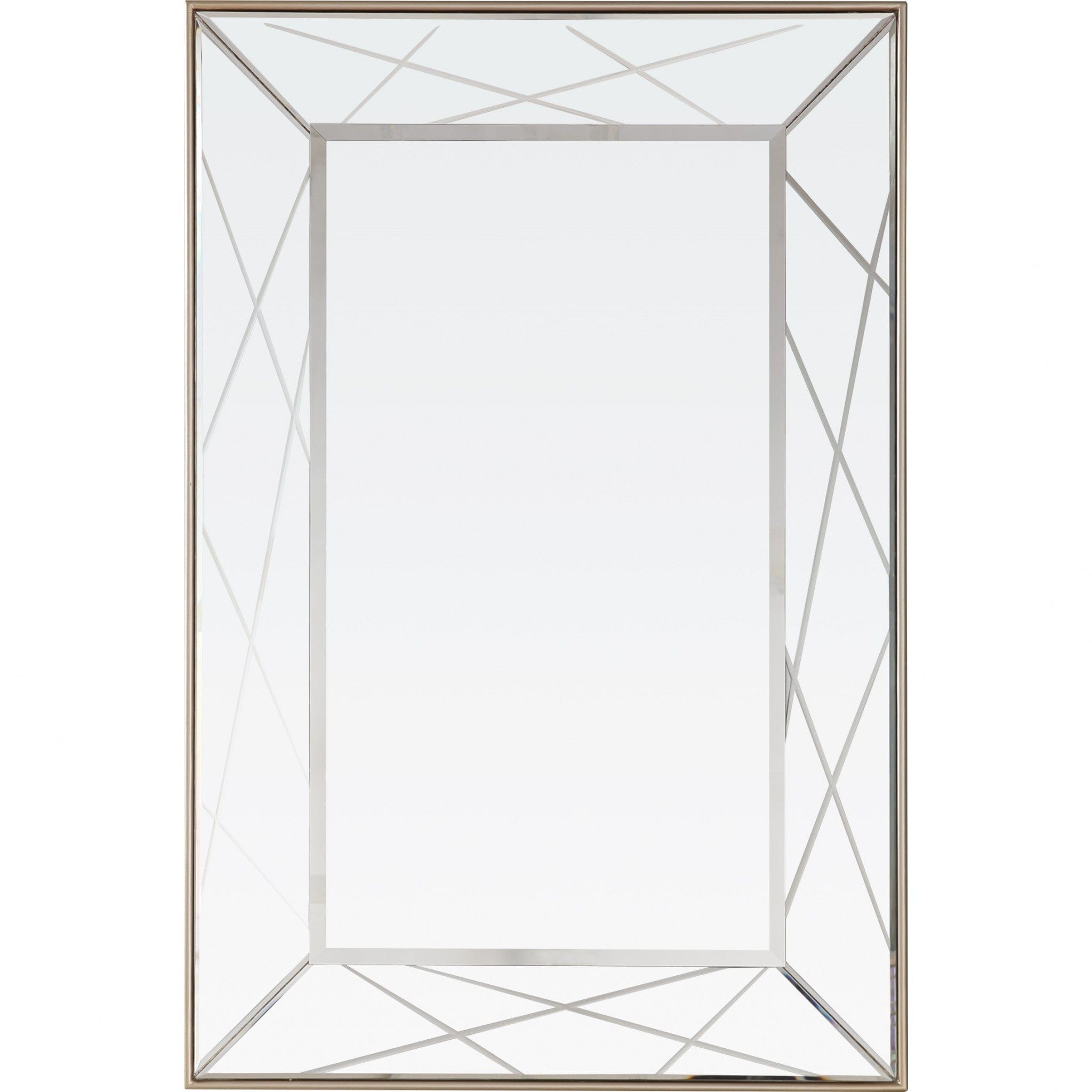 48" Champagne Mirrored Glass Console Table - Homeroots