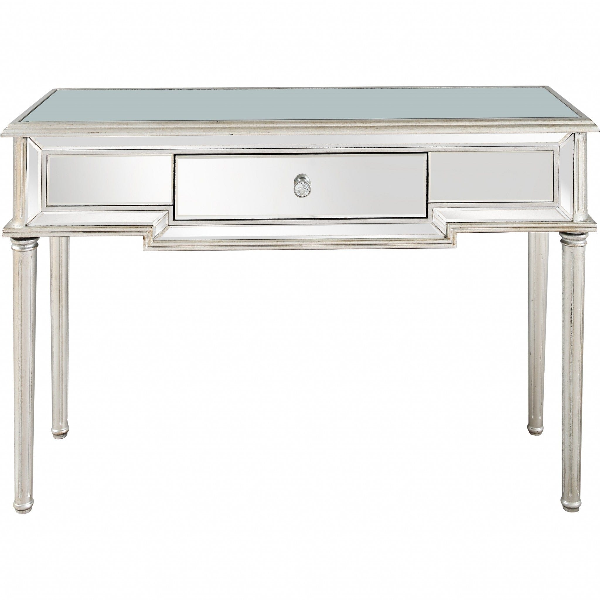 Silver Leaf Antiqued Console Table - Homeroots