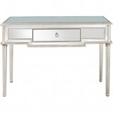 Silver Leaf Antiqued Console Table - Homeroots
