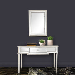 Silver Leaf Antiqued Console Table - Homeroots