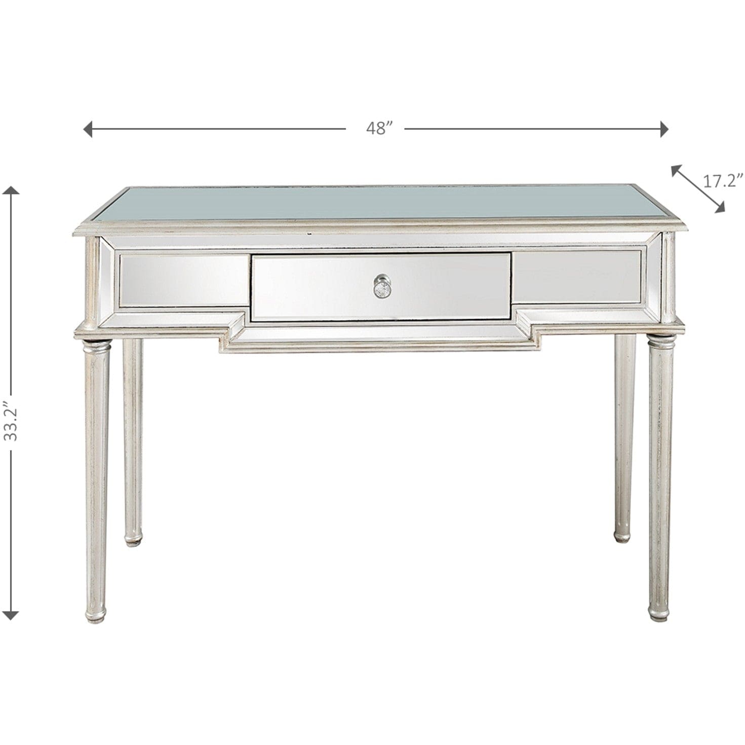 Silver Leaf Antiqued Console Table - Homeroots