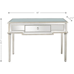 Silver Leaf Antiqued Console Table - Homeroots