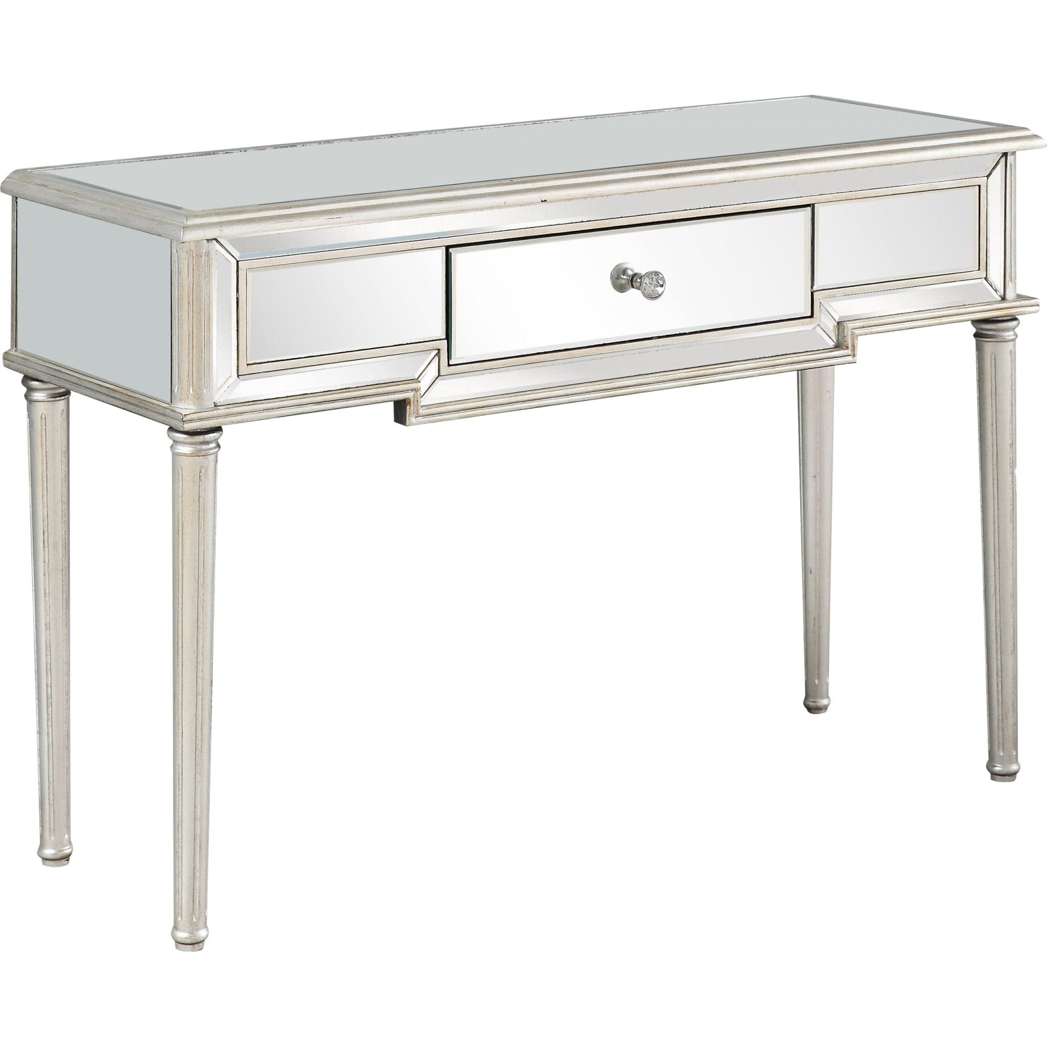 Silver Leaf Antiqued Console Table - Homeroots