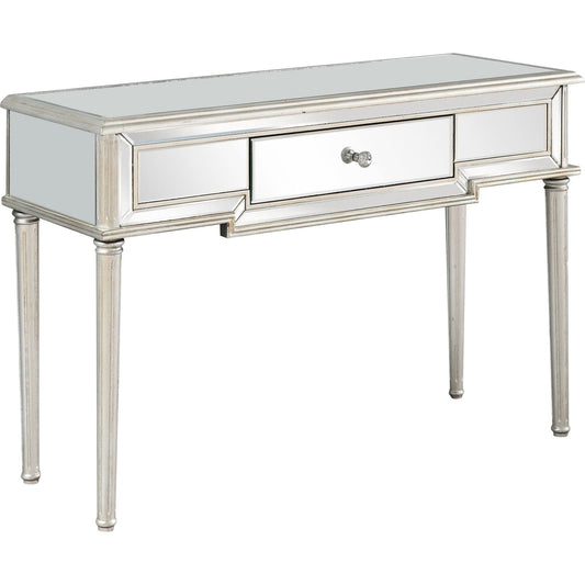 Silver Leaf Antiqued Console Table - Homeroots
