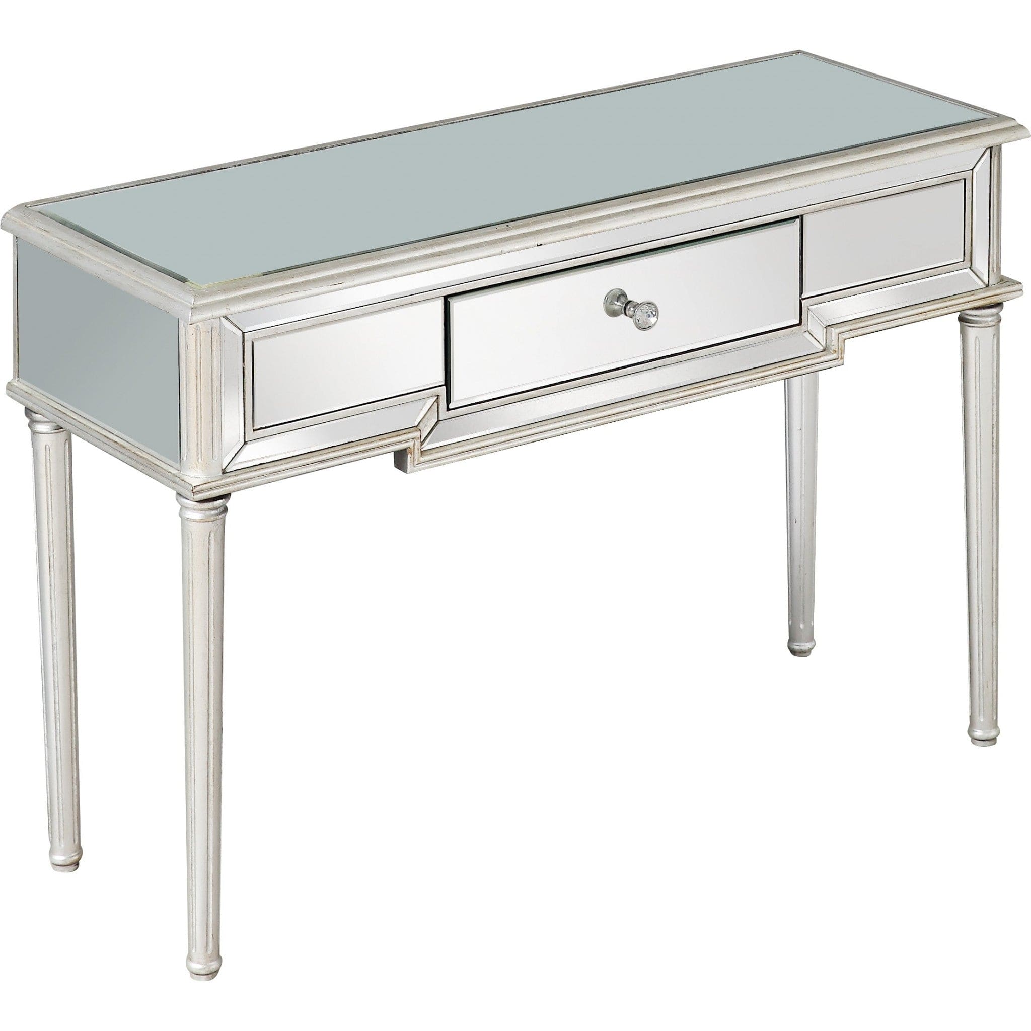 Silver Leaf Antiqued Console Table - Homeroots