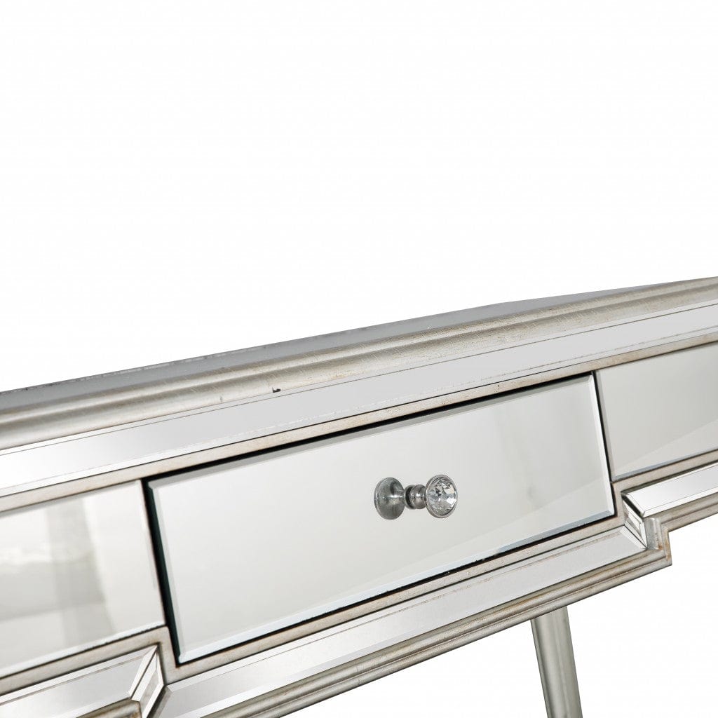 Silver Leaf Antiqued Console Table - Homeroots
