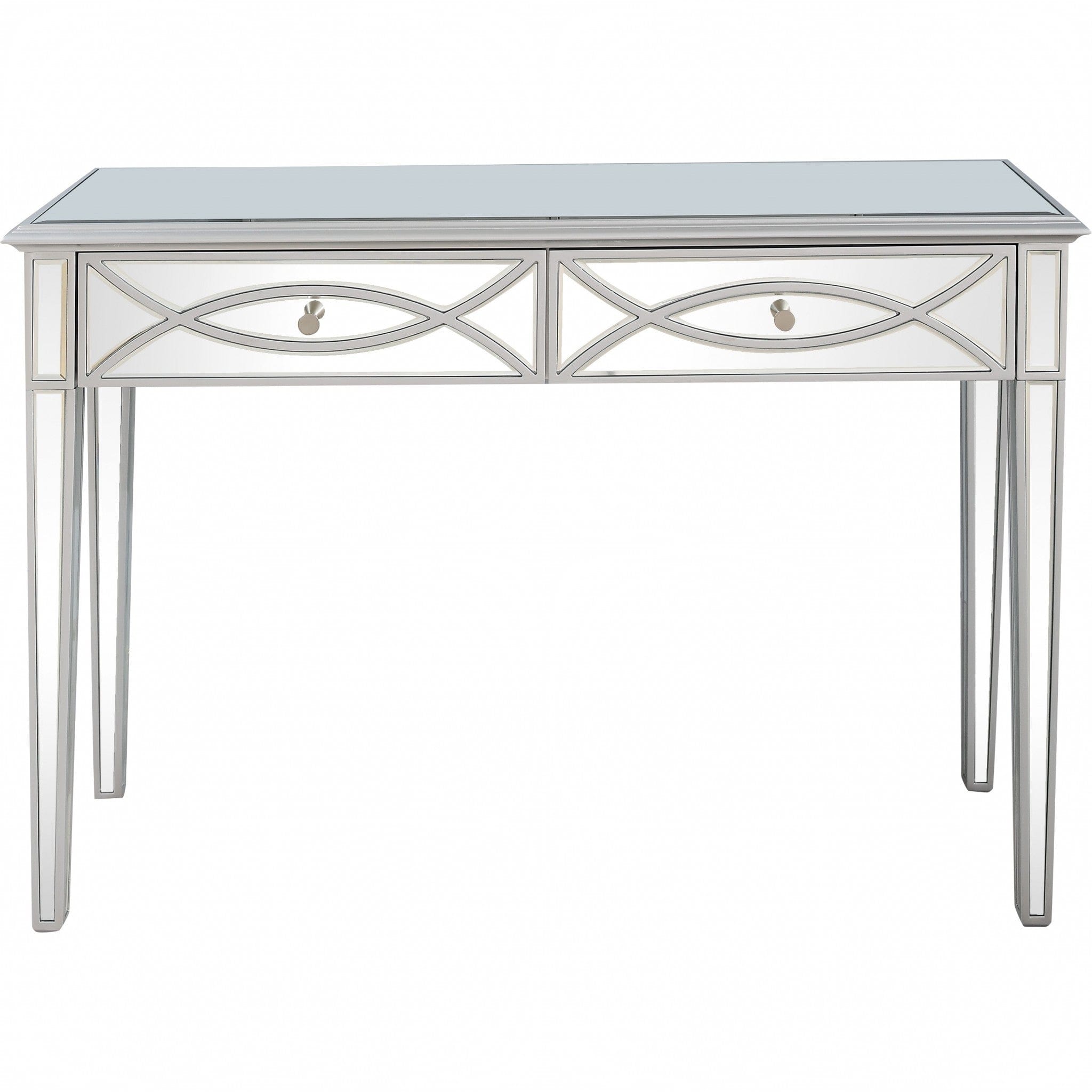 Silver Glass Mirror Console Table - Homeroots